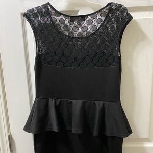 Short black peplum dress